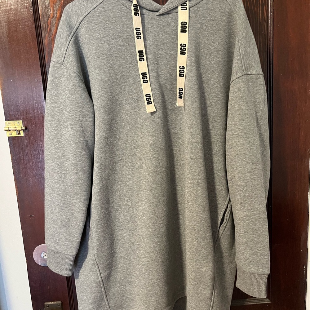 UGG Heather Gray Women’s Sweatshirt with Logo Drawstrings